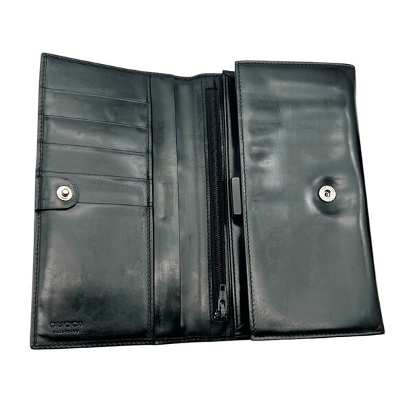 Gucci Long Leather Wallet Black Unisex - Picture 11 of 13